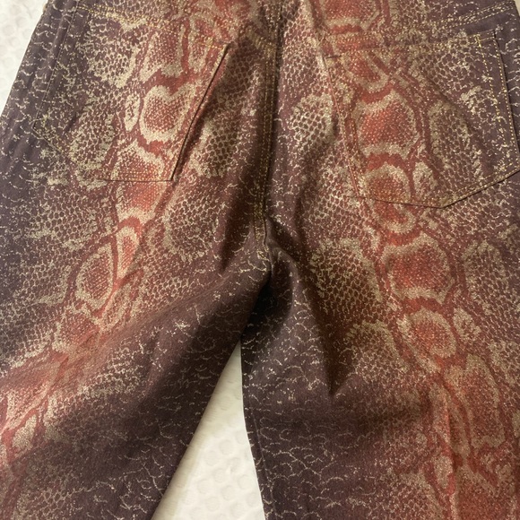 Snakeskin print jeans cropped brown - Picture 3 of 9